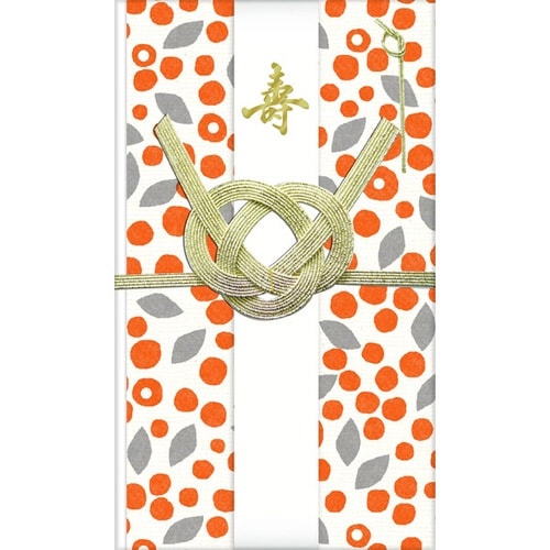 暮らしを彩る祝儀袋 フラワー/オレンジ×10