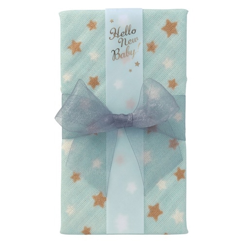 オーガニック ガーゼスタイ金封 ブルー×3