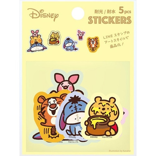 ステッカー [カナヘイ画/くまのプーさ×3