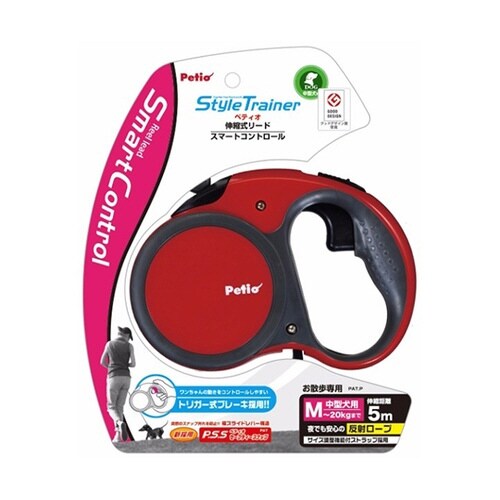 W23837 リールリード赤M中型犬用