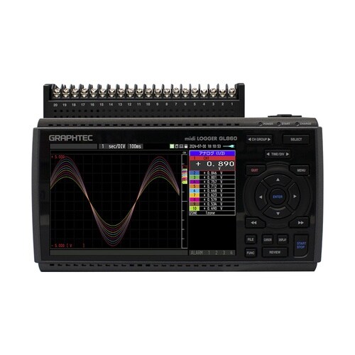 データロガー本体と20chネジ端子のセッ