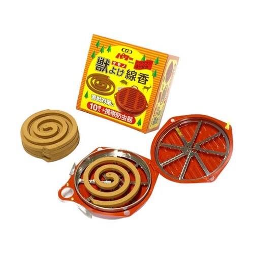 防虫・防獣線香 獣よけ線香10巻+携帯防