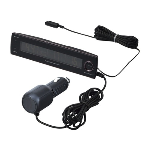車内用品 デジタル時計 電圧サーモ電波ク