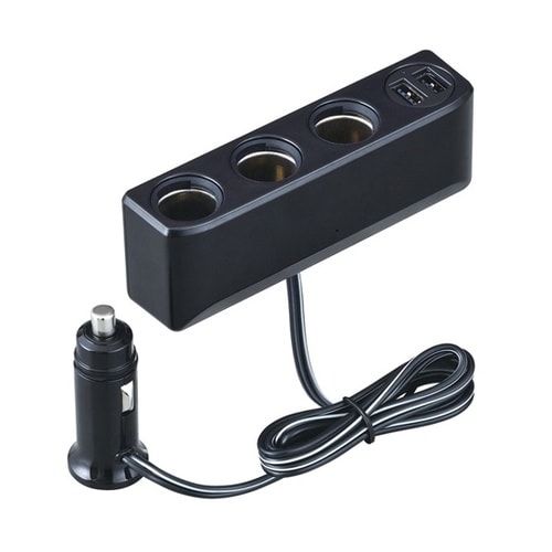 車内用品 増設ソケット(電圧計付き)3連