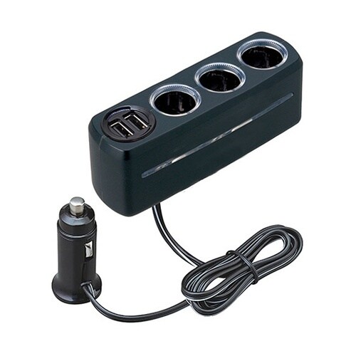 車内用品 イルミソケット4 ブラック/自