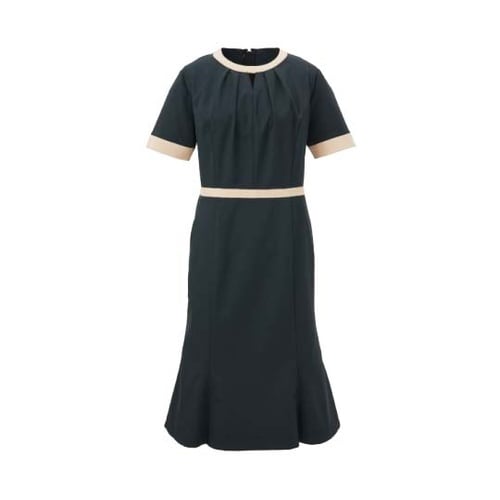 ワンピース半袖 LL ブラック×シャンパ