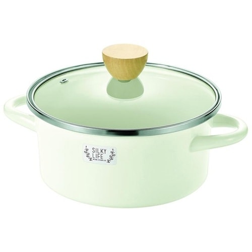 シルキーライフ ホーロー両手鍋 18cm