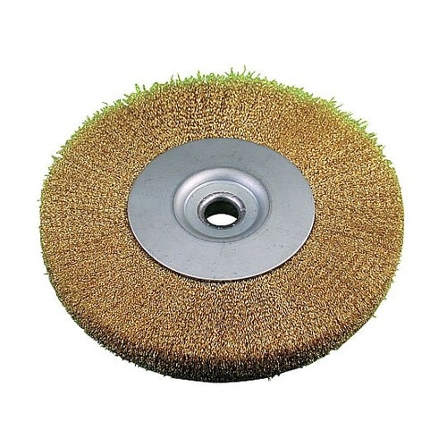 ホイール型軸付ブラシ 真鍮 38×10×