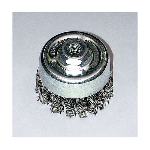 ヒネリカップ型軸付ブラシ ステンレス 9