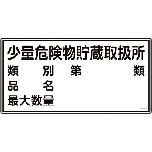消防・危険物標識 少量危険物貯蔵取扱所・