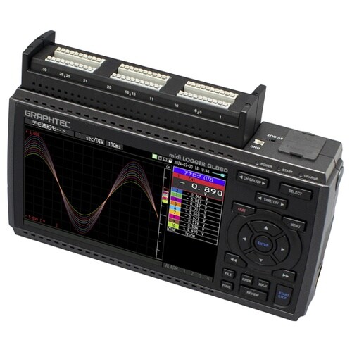 データロガー本体と30chスクリューレス