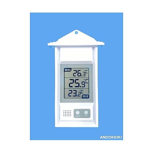 デジタル最高最低温度計 −20ー+70℃