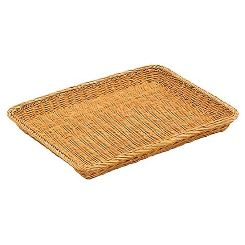 籐 浅型パンかご 茶40号 16−731