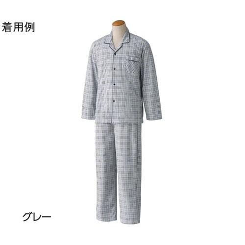 紳士ホックパジャマ グレー L 8006