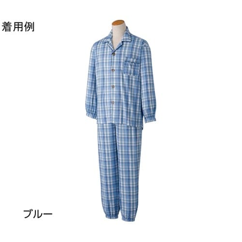 紳士大きめボタンのびのびストレッチパジャ