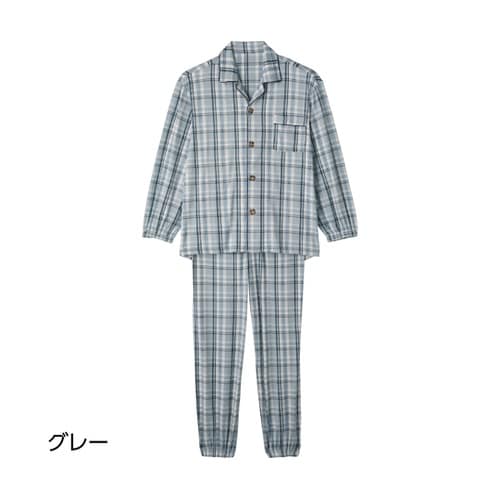 紳士大きめボタンのびのびストレッチパジャ