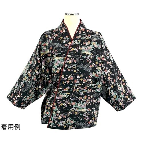 友禅調小紋 茶衣着 上 ブラック M O