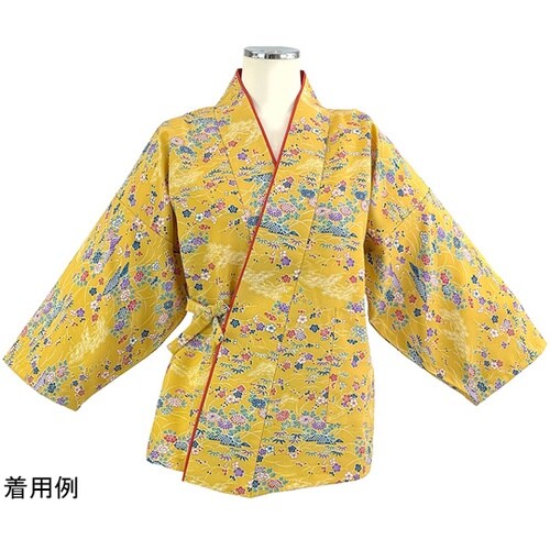 友禅調小紋 茶衣着 上 ダークイエロー