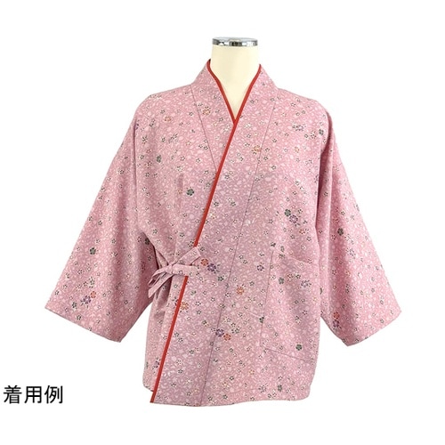 透かし文様に花柄 茶衣着 上 ピンク M