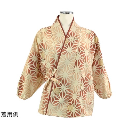 麻の葉ぼかし 茶衣着 上 ダークレッド