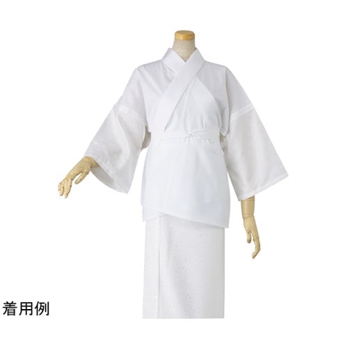 着物・茶衣着用 筒袖半襦袢 上 ホワイト