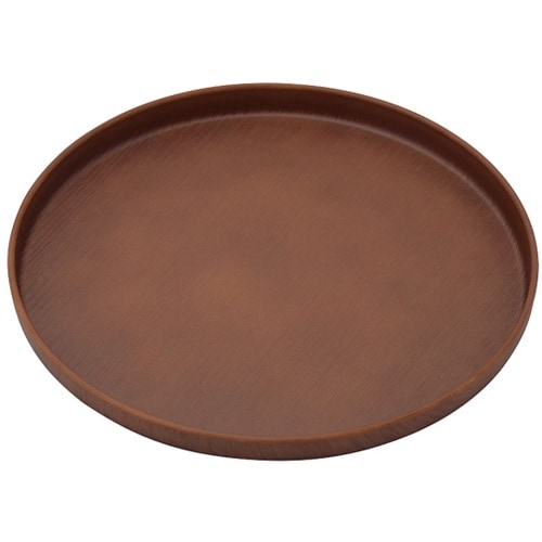 ノンスリップ 抗菌木目調丸トレー27cm