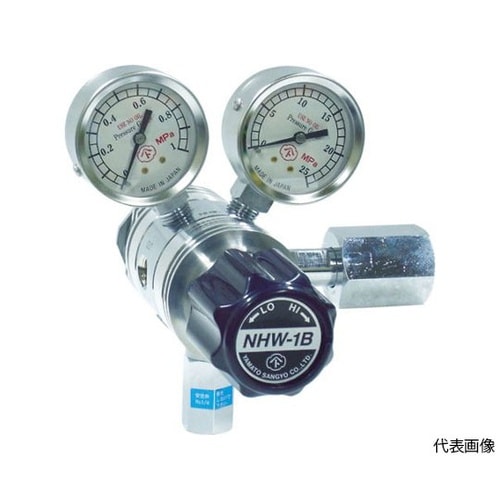 ガス調整器 分析機用フィン付二段圧力調整