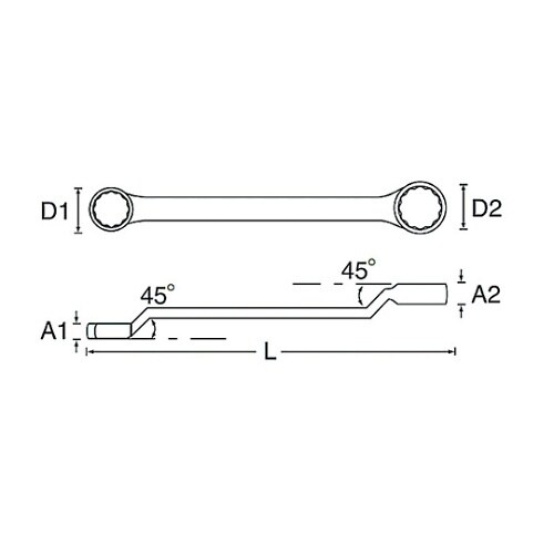 33257 23X26メガネレンチ45゜