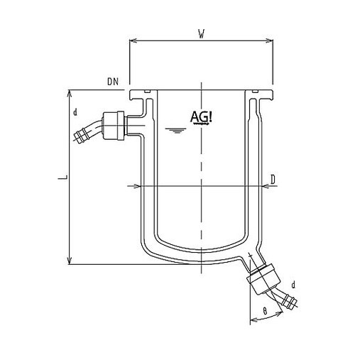 フルジャケット式セパラ反応容器 ホース口