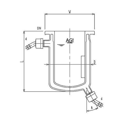 フルジャケット式セパラ反応容器 ホース口