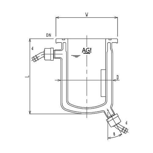 フルジャケット式セパラ反応容器 ホース口