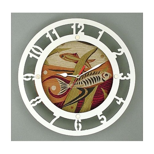 13093 メタリック時計ウッドシート