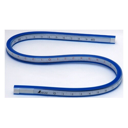 74845自在曲線定規 40cm 目盛付