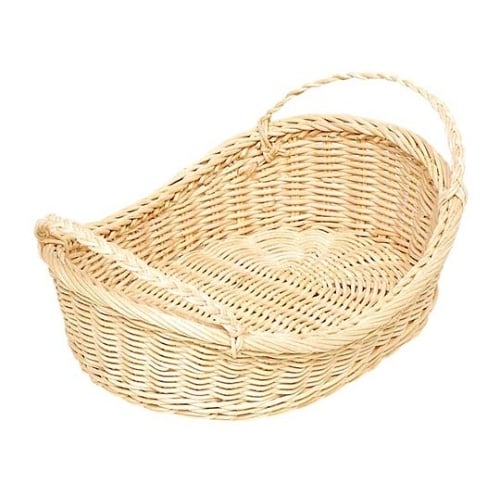 籐 取っ手付き 舟型かご 中 16−63