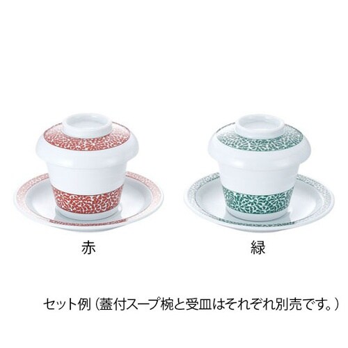 461034 たこ唐草スープ碗受皿 緑