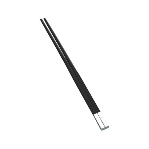 454151燕舞黒檀箸山水銀キャップ先太