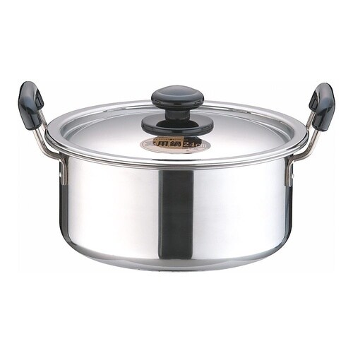 AZT0724プラ柄厚板実用鍋24cm