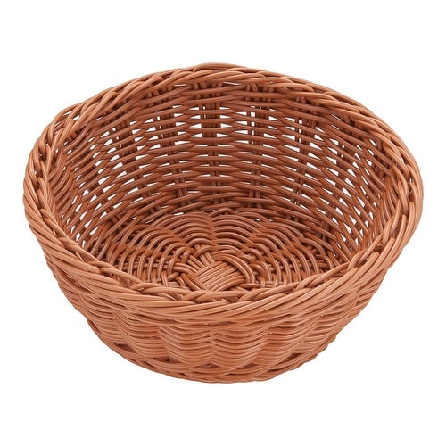 WBS8204 樹脂バスケット 丸型 茶