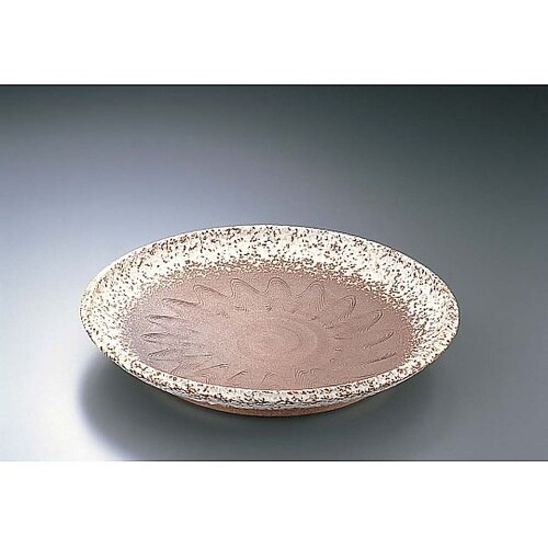 ROO2301 手造赤土白吹12.0大皿