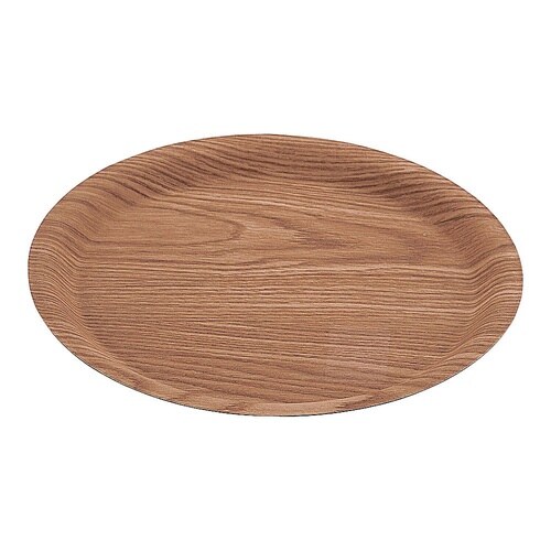 PZS0301 木目ラウンドトレイ薄茶大