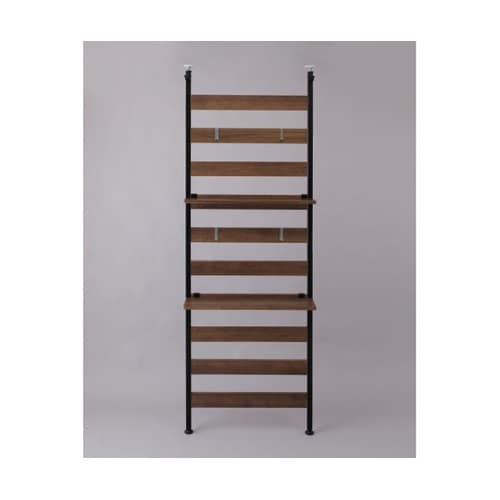 ウッドウォールラック 棚付き ブラック