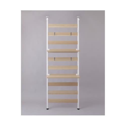 ウッドウォールラック 棚付き ホワイト