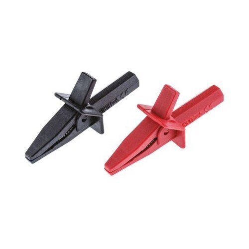 わに口クリップ 黒 赤 446−967