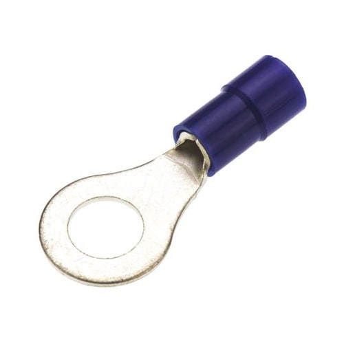 絶縁 丸形圧着端子 スタッド径 M6 青