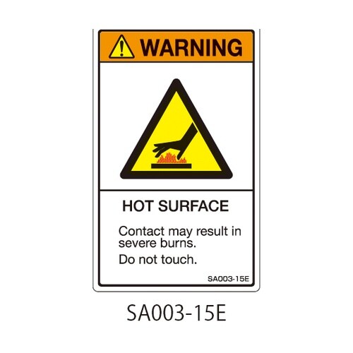 SAシリーズ ISO警告ラベル 縦型 英