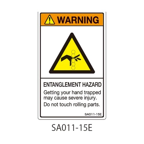 SAシリーズ ISO警告ラベル 縦型 英