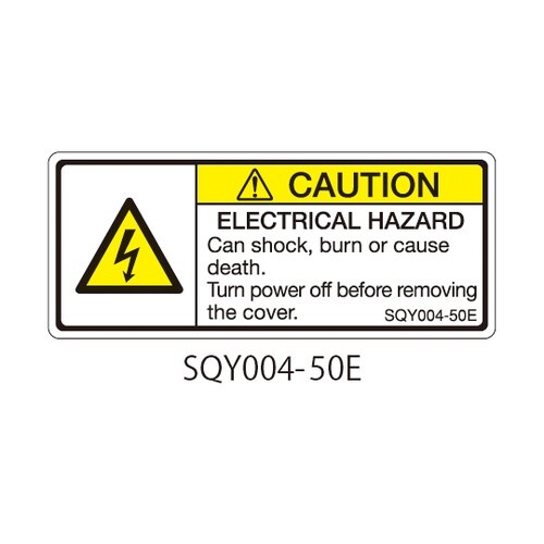 SQYシリーズ 注意ラベル 横型 英文