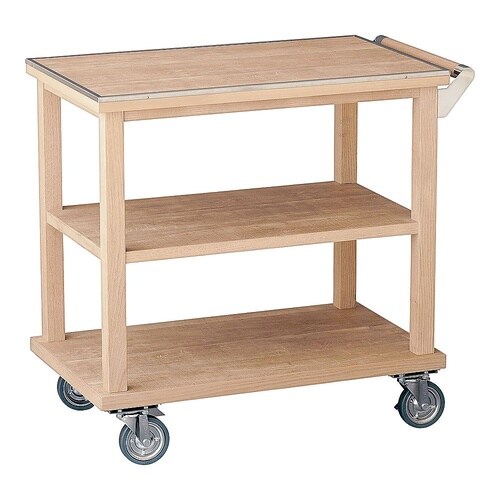 木製サービスワゴンハンドル付ナチュラル