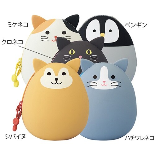 A7783−4 エッグポーチ ハチワレ猫