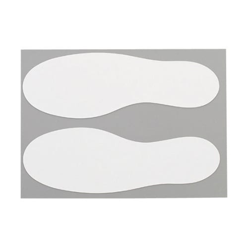 Y6042耐久フロアサインズ足型白20枚